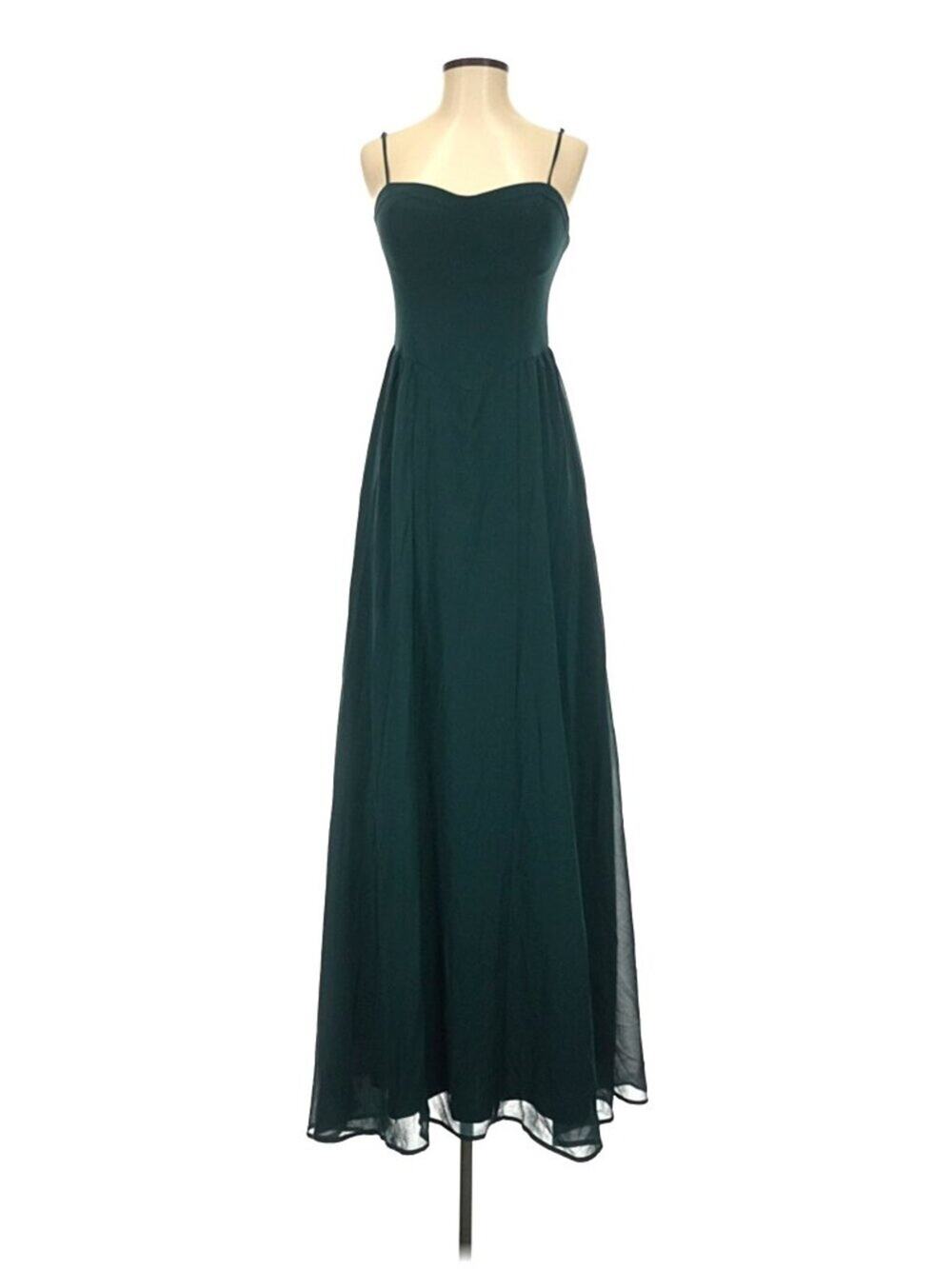 Lulus Exuding Excellence Dark Teal Sleeveless‎ Bustier Maxi Dress